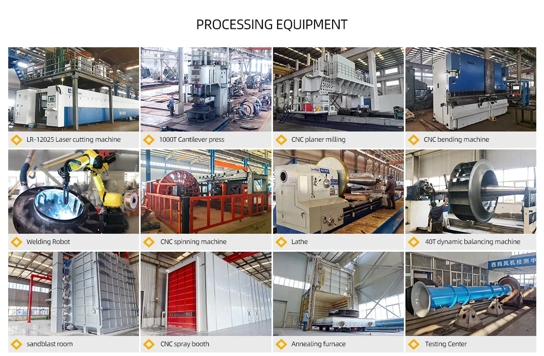 45kW 원심방향 팬 블로거 재료 대공량 낮은 압력을 전달 5